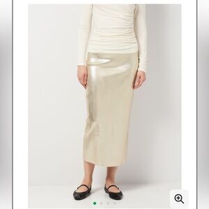 Zara Gold Midi Skirt